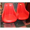 Image 1 : PAIR OF VINTAGE RED SWIVEL CHAIRS ON CASTORS