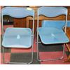 Image 1 : PAIR OF CLEAR BLUE FOLDING CHAIRS