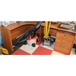 CORNER OFFICE DESK 3 DRAWER LOCKING CABINET