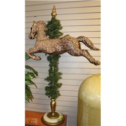 VINTAGE LIGHT UP CHRISTMAS HORSE ORNAMENT WITH