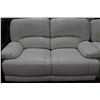 Image 2 : NEW WHITE BONDED LEATHER RECLINING SOFA AND