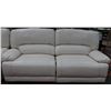 Image 3 : NEW WHITE BONDED LEATHER RECLINING SOFA AND