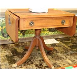 WOOD DBL DROP LEAF END TABLE MISSING FEET