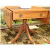 Image 1 : WOOD DBL DROP LEAF END TABLE MISSING FEET