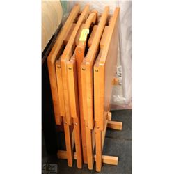 4 WOODEN TV TABLE SET INCL STAND