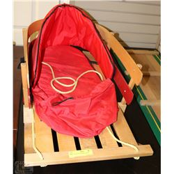 WOOD SLED W/PADDED COVER