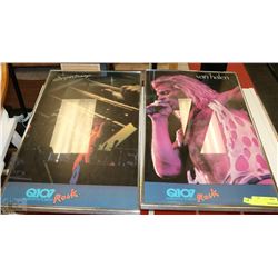 PAIR OF FRAMED ROCK PICTURES VAN HALEN AND
