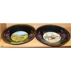PAIR OF HANDPAINTED GOLD PANS
