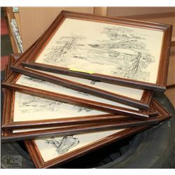 SET OF 6 FINE POINT PEN SKETCHES BY MERIDETH EVANS