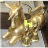 Image 1 : LARGE BRASS UNICORN WITH 2 SMALL UNICORN BELLS