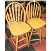 Image 1 : PAIR OF WOODEN SWIVEL BAR STOOLS