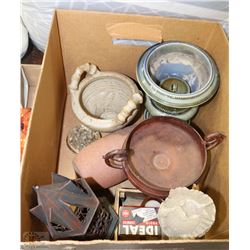 ESTATE BOX OF ORNAMENTS  AND DECOR