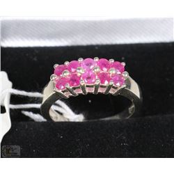 STERLING .925 SILVER RING SIZE 7 WITH CUBIC STONES