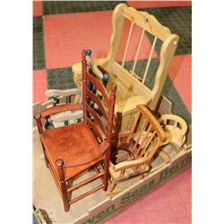 5-PC COLLECTION OF WOODEN DOLL FURNITURE