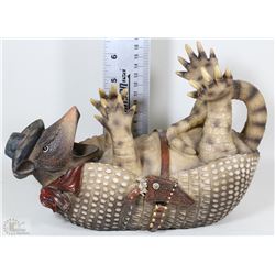 COWBOY ARMADILLO WINE BOTTLE HOLDER BY RIVERS EDGE