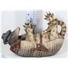 Image 1 : COWBOY ARMADILLO WINE BOTTLE HOLDER BY RIVERS EDGE