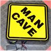 Image 1 : VINTAGE "MAN CAVE" LIGHT-UP WALL SIGN (WORKS)