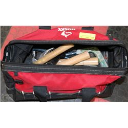 HUSKY TOOL BAG WITH 6 NEW HAMMERS
