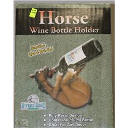 NEW IN BOX HORSE WINE BOTTLE HOLDER BY RIVERS EDGE