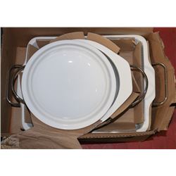 NEW IN PACKAGE  WHITE CHINA SERVING BOWLS