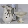Image 1 : VINTAGE CERAMIC PITCHER AND PEDESTAL CANDY BOWL