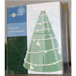 LIFE @ HOME HOLIDAY TREE COOKIE JAR-NEW IN BOX