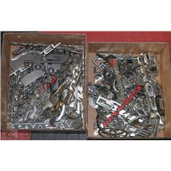 2 BOXES  CAR & TRUCK EMBLEMS INCL CHEVY,MERCEDES