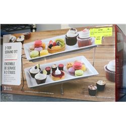 NEW IN BOX  WHITE CHINA SERVING TRAYS