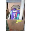 Image 1 : BOX OF MISC ART SUPPLIES INC PAPER, ROLLS AND