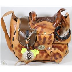 LEATHER SADDLE PURSE MADE IN MEXICO
