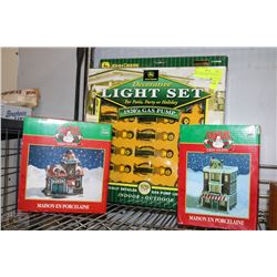 BRAND NEW JOHN DEERE LIGHT SET WITH 2 PORCELAIN