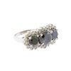 Image 1 : 14KT White Gold 4.87ctw Fancy Black and White Diamond Ring