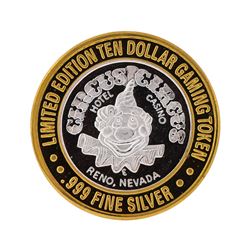 .999 Silver Circus Circus Hotel & Casino Reno $10 Gaming Token Limited Edition