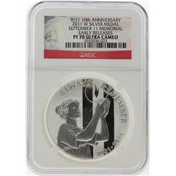 2011-W 9/11 10th Anniversary Silver Medal NGC PF70 Ultra Cameo Early Release
