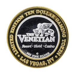 .999 Silver The Venetian Resort $10 Casino Gaming Token Limited Edition