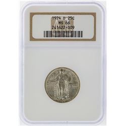 1924-D Standing Liberty Silver Quarter NGC Graded MS66