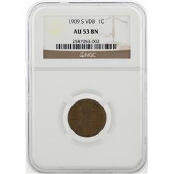 1909 VDB Lincoln Cent Coin NGC AU53BN