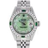 Image 1 : Ladies Rolex Stainless Steel Green Mother Of Pearl Diamond Datejust Wristwatch