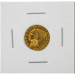 1911 $2 1/2 Indian Head Quarter Eagle Gold Coin