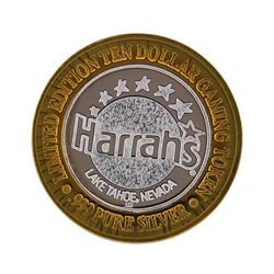 .999 Silver Harrah's Lake Tahoe, Nevada $10 Casino Gaming Token Limited Edition