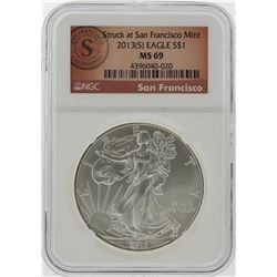 2013-S $1 American Silver Eagle Coin NGC Graded MS69