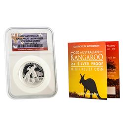 2010P $1 Australia Kangaroo High Relief Silver Coin NGC PF70 Ultra Cameo