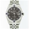 Image 1 : Rolex Mens Stainless Steel Dark Rhodium Roman Sapphire Datejust Wristwatch