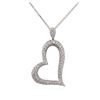 Image 1 : 14KT White Gold 1.25ctw Diamond Heart Pendant With Chain
