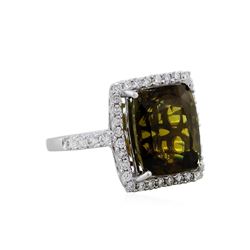 18KT White Gold GIA 10.54ct Alexandrite and Diamond Ring