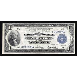 1918 $1 Large Size National Currency Note San Francisco, California