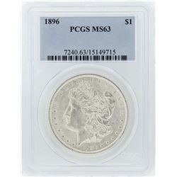 1896 $1 Morgan Silver Dollar Coin PCGS MS63