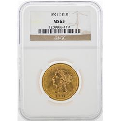 1901-S $10 Liberty Head Eagle Gold Coin NGC MS63