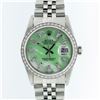 Image 1 : Mens Rolex Stainless Steel Green MOP Baguette Diamond Datejust Wristwatch