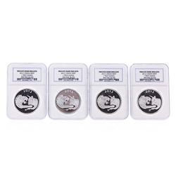 Set of (4) 2012 Lydian Mint .999 Silver 1 Troy Ounce Coins NGC Certified